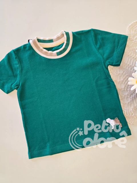 Camiseta infantil piquet verde Charpey 18496 - comprar online