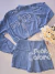 Conjunto infantil jeans bordado Gabriela Aquarela 251230 - comprar online