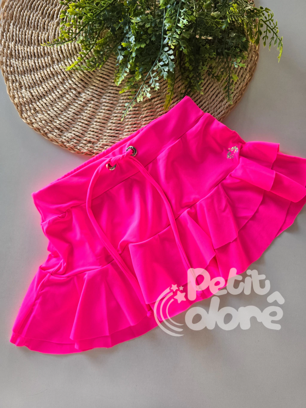 Saia infantil Julia euforia rosa neon Siri Kids 40064