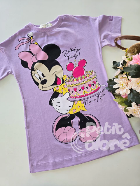Camisola infantil lilás Minnie festa de aniversário Disney Animê N5079 - comprar online