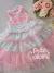 Vestido infantil festa luxo babados verde e rosa Petit Cherie 126 - comprar online