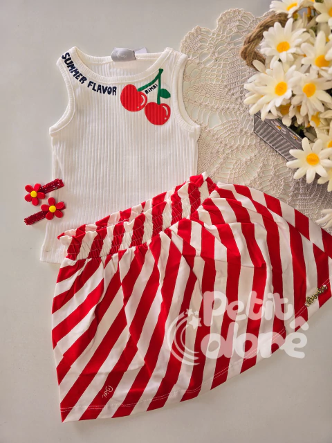 Conjunto Infantil regata e saia cereja Bimbi FA346 - comprar online