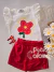 Conjunto infantil blusa e saia com short flor vermelha Bimbi FA711 - comprar online