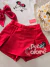 Conjunto infantil saia short vermelho Minnie Disney Animê P6273 - loja online