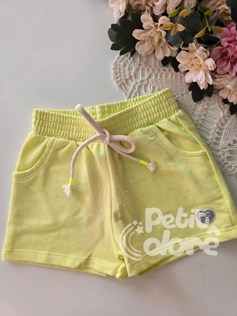 Short infantil amarelo lemon brilhos Cinti 12650 - comprar online
