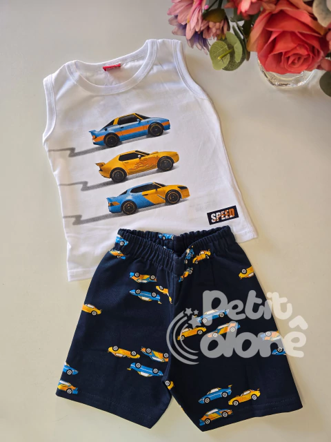 Conjunto infantil branco carros Kyly 1327 - comprar online