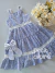 Vestido infantil azul listrado laise bordado Milon 1290 - comprar online