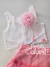 Conjunto infantil blusa broche maxi flor e saia tule com brilhos rosa Gabriela Aquarela 252062 - Petit Colorê | Moda Infantil, roupa de Menina, Menino e Bebê 