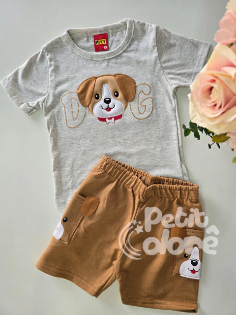 Conjunto infantil cachorrinho cinza Kyly 1333 - comprar online