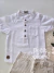 Conjunto infantil bata branco e short linho listrado Milon 326 na internet