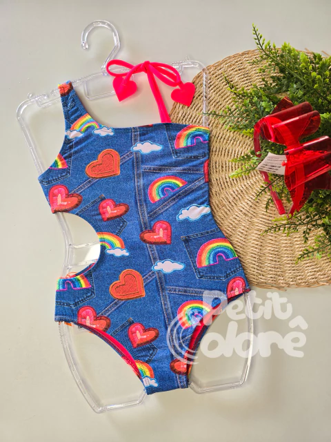 Maiô infantil Laura estampa Siri Lover Jeans Siri Kids 40225 - comprar online