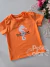 Camiseta infantil meia malha laranja Onda Marinha 263