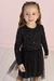 Vestido infantil inverno tule brilhos preto Mon Sucré 352 - comprar online