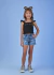 Short infantil jeans laços Gabriela Aquarela 252074 na internet