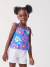 Conjunto infantil blusa flores azul e short branco Bimbi FA696 na internet