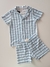Pijama infantil listras azul suede Charpey 26763