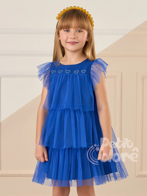 Vestido infantil azul marinho Mon sucré 228