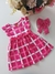 Vestido infantil quadriculado pink Kyly 924 - comprar online