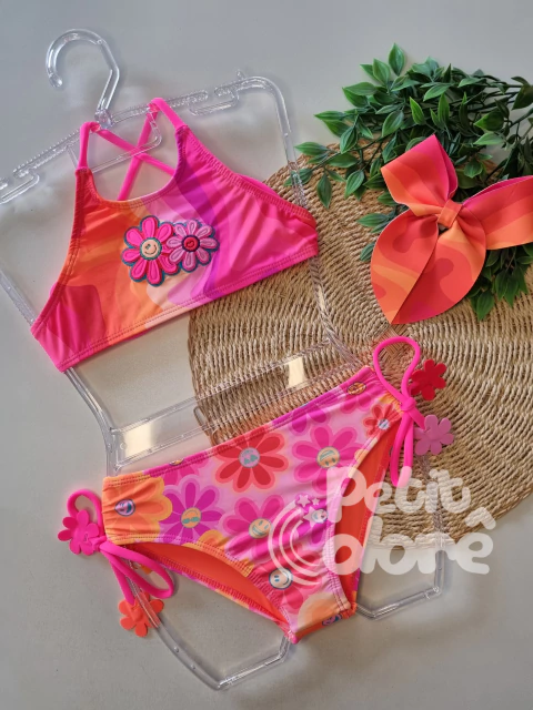 Biquini infantil cropped Tamy happy flower Siri Kids 40032 - comprar online