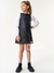 Vestido infantil eco couro preto e blusa branca Catavento 14828 - comprar online