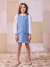 Conjunto vestido infantil tweed azul celeste Animê N5146 na internet