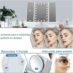 ESPEJO MAQUILLAJE 3 MODOS - Chucheriaslp