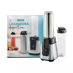 LICUADORA DEPORTIVA 600ML 2 VASOS PORTATILES ACERO - tienda online