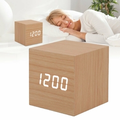 RELOJ DESPERTADOR SIMIL MADERA DIGITAL CHICO