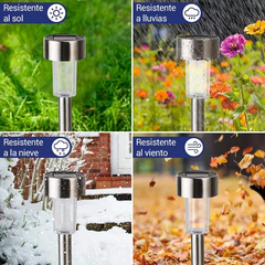 LAMPARA LED SOLAR ESTACA JARDIN LUZ FRIA en internet