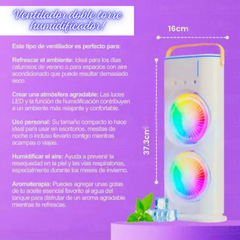 VENTILADOR CON HUMIFICADOR DOBLE RECARGABLE