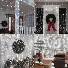 CORTINAS DE LUCES 300 LED DECORATIVAS 3X3ML FRIA BLANCA - comprar online