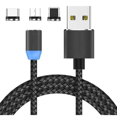 Cable Magnetico Usb 3 En1 Micro Usb / Type Usb C / Lightning - Chucheriaslp