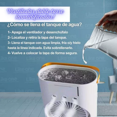 VENTILADOR CON HUMIFICADOR DOBLE RECARGABLE - Chucheriaslp