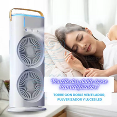 VENTILADOR CON HUMIFICADOR DOBLE RECARGABLE en internet