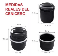 CENICERO LED PARA AUTO PORTATIL UNIVERSAL CON TAPA - comprar online