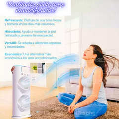 VENTILADOR CON HUMIFICADOR DOBLE RECARGABLE - tienda online