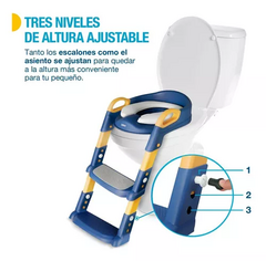 ADAPTADOR INODORO INFANTIL PLEGABLE CON ESCALONES AJUSTABLES - comprar online