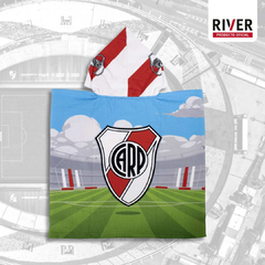 PONCHO MICROFIBRA SUPER SUAVE INFANTIL RIVER PLATE C/ MOCHILA - comprar online