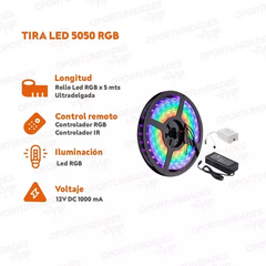 TIRA LED RGB 5050 en internet