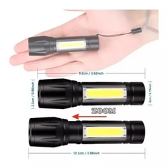 LINTERNA RECARGABLE USB CON ZOOM - Chucheriaslp