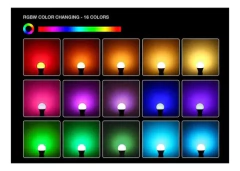 LAMPARA LED LUZ RGB CONTROL REMOTO 16 COLORES 220V BULBO E27 - comprar online