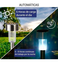 LAMPARA LED SOLAR ESTACA JARDIN LUZ FRIA - comprar online