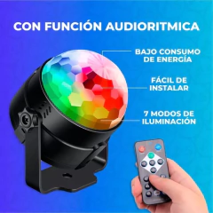 BOLA LED DISCO CON CONTOL REMOTO - comprar online