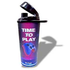 VASO CON TAPA TIME TO PLAY