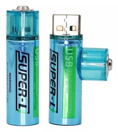 PILAS RECARGABLE USB AA CELESTES - comprar online