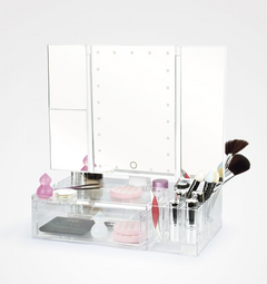 ORGANIZADOR DE MAQUILLAJE CON ESPEJO - Chucheriaslp