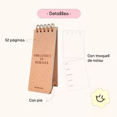 ORGANIZADOR SEMANAL CON PIE en internet