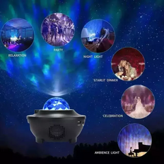 Velador Proyector Parlante Bluetooth Galaxia