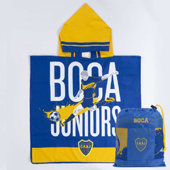 PONCHO INFANTIL SECADO RAPIDO BOCA JUNIORS 70X140CM