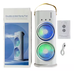 VENTILADOR CON HUMIFICADOR DOBLE RECARGABLE